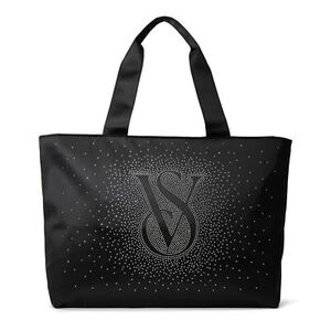 Victoria's Secret Black Sparkle Shine Tote Bag